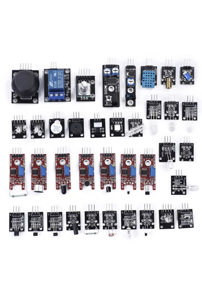 Arduino 37 Parça Sensör Seti Sıcaklık Nem Işık Ses Renk Alev Nabız Manyetik Titreşim Lazer Ir Buton - Resim 6