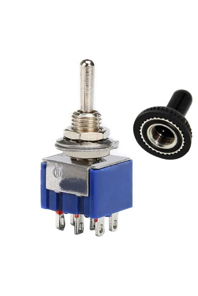 Mts-203 Mini Toggle Çift Anahtar 3a 250v On / Off / On 6 Pin 3 Pozisyon - Resim 3