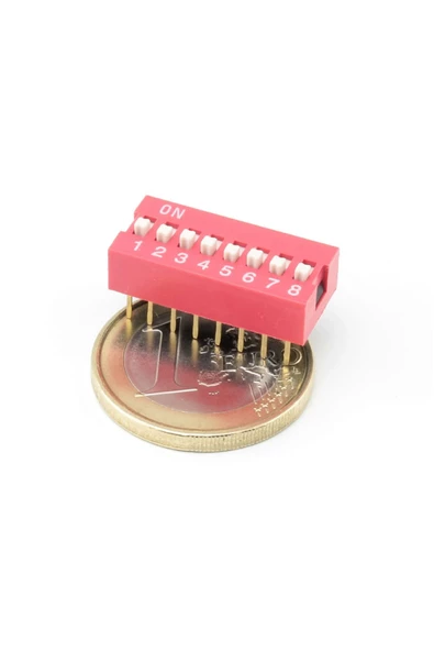 8li Dip Switch 8 Pin Kırmızı Anahtar Açık Kapalı Seçim Adres Ayar On Off Bağlantı - Resim 5