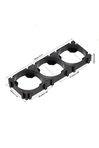 32650 3lü Pil Tutucu Birleştirici  32700 Lityum Lion Lipo Batarya Pil Yuvası - Resim 3