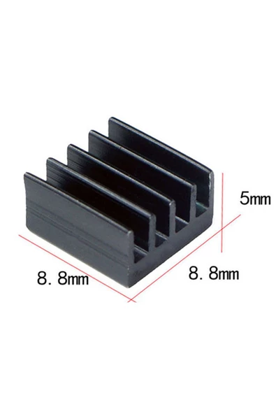 8.8mm x 8.8cm x 5mm Alüminyum Metal Soğutucu Blok Radyatör Amfi Led Entegre Transistor Vga Ram - Resim 7