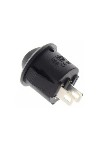 Yuvarlak 2 Pin Anahtar Rocker Switch Mini Buton Kcd1 Siyah 16mm Açma Kapama - Resim 3