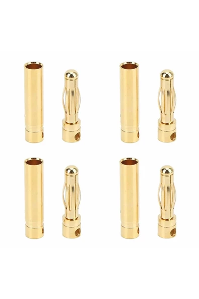 4 Çift 4mm Altın Kaplama Banana Dişi Erkek Soket 40a Pil Batarya Lion Bullet Plug Kablo