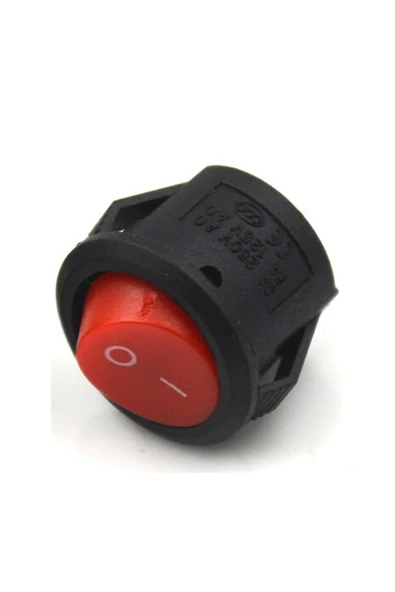 Yuvarlak 2 Pin Anahtar Rocker Switch Mini Buton Kırmızı Aç Kapa - Resim 4