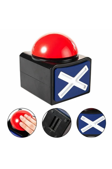 Oyun Soru Cevap Yanıt Butonu 10cm Bilgi Yarışması Işıklı Sesli Zil Uyarı Düğmesi Buzzer - Resim 3