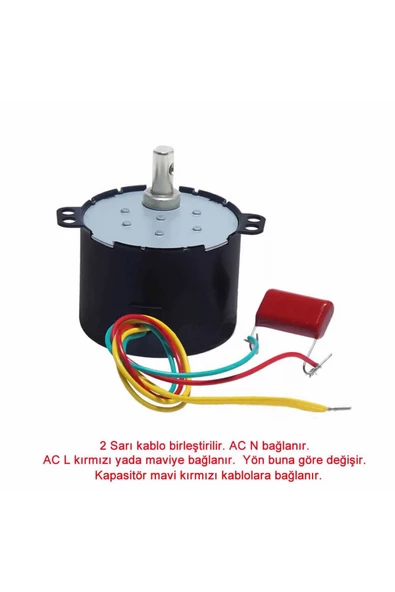 50ktyz 2.5rpm Ac Motor Kuluçka Viyol Çevirme 220v Senkron Metal Dişli - Resim 4