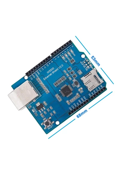 Arduino Ethernet Shield Wiznet W5500 3.3V SPI TCP/IP UDP Network Ağ Lan Haberleşme İnternet Iot