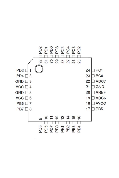 Atmega328pu Microchip Microcontroler 20Mhz 8 Bit Atmel Avr Risc Mcu 32KB Flash Memory 23 Io Uart - Resim 5