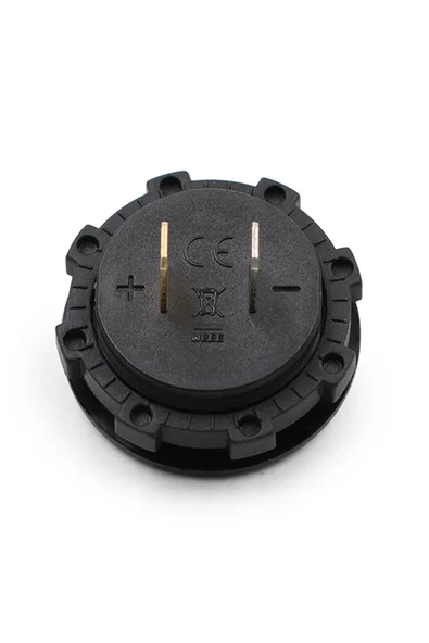 Su Geçirmez Dc 6V / 48V Voltmetre Yuvarlak Panel Tip Montajlanabilir Dijital Kırmızı Renk Led - Resim 8