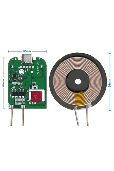 Kablosuz Şarj Modülü Type C 15W Qi 9V 1.5A Mobil Akıllı Telefon Oyuncak Pil Şarj Transmiter - Resim 5