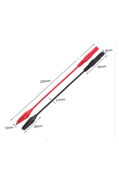 Timsah Uçlu Multimetre Güç Kaynağı Probu Tüm Multimetreler Ile Uyumlu Test Probu Voltmetre Avometre - Resim 2