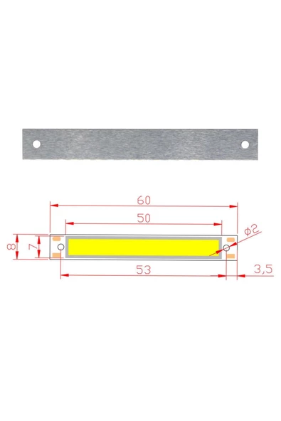 3w 60x8mm Soğuk Beyaz Şerit Led Modül Aluminyum Pcb Cob Şerit Led Floresan Lamba Aydınlatma Işık - 3