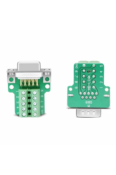 Kutulu DB9 Erkek Konnektör 9 Pin D-Sub Seri Port Terminal Adaptör RS232 RS485 - Resim 4