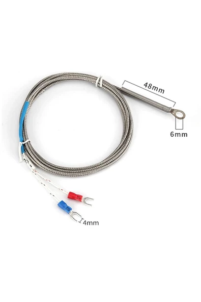 K Type Thermocouple 1 Metre Montaj Delikli Sıcaklık Isı Sensörü 0C/800C Paslanmaz Çelik Prob K Tip - Resim 8