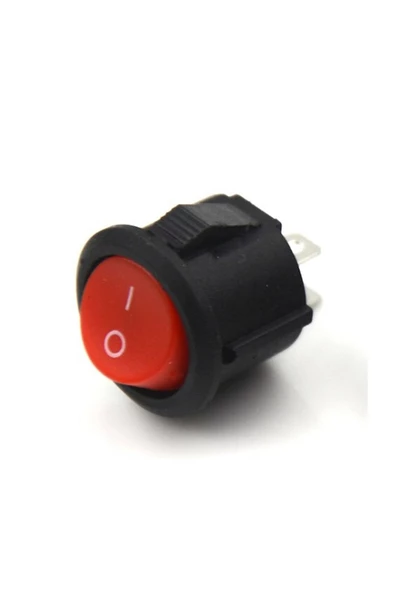 Yuvarlak 2 Pin Anahtar Rocker Switch Mini Buton Kırmızı Aç Kapa - Resim 6