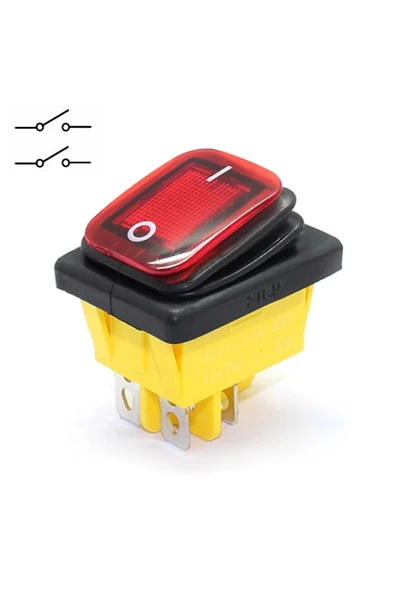 30a 250v On-off Anahtar Yüksek Akım Kcd4 4 Pin Buton Ip67 Su Geçirmez Led Işıklı Rocker Switch