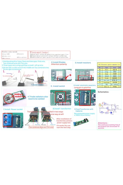 HV-1 Yüksek Voltaj Ateşleyici Kit Elektriksel Plazma Ark Üretici Yakıcı Kağıt Ateş Alev Güç Kaynağı - Resim 8