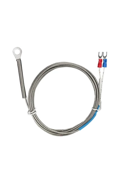 K Type Thermocouple 1 Metre Montaj Delikli Sıcaklık Isı Sensörü 0C/800C Paslanmaz Çelik Prob K Tip - Resim 3