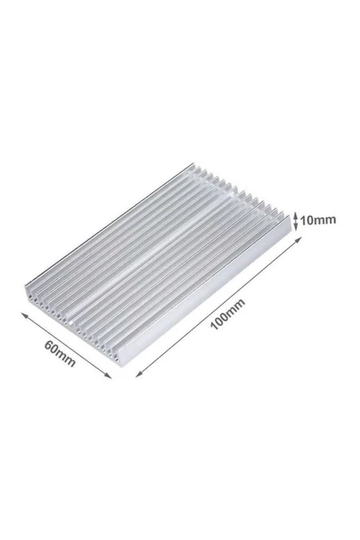 6cm X 10cm X 1cm Alüminyum Metal Soğutucu Blok Radyatör Amfi Led Entegre Transistor Vga Ram Memory