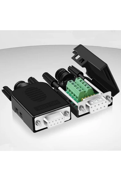 Kutulu DB9 Dişi Konnektör 9 Pin D-Sub Seri Port Terminal Adaptör RS232 RS485 - Resim 7