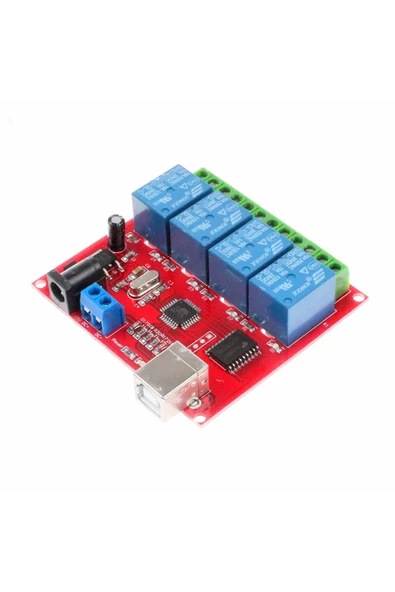 4 Kanal Usb Röle Kontrol Modülü Bilgisayardan Cihaz Açma Kapama Hid Usb - Resim 3