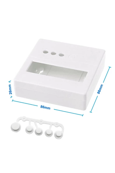 Plastik Proje Kutusu 86x86mm Beyaz Duvara Yüzeye Montaj Tip 1602 Lcd 3 Buton Elektronik Devre