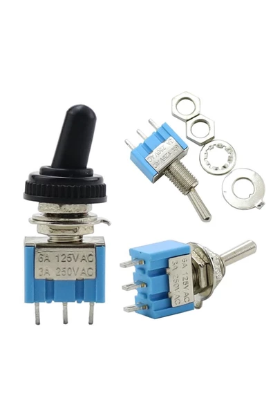 Mts-103 Mini Toggle Anahtar 3a 250v On / Off / On 3 Pin 3 Pozisyon Uyumlu - Resim 3
