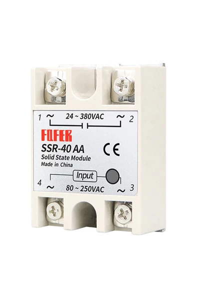 Ssr-40aa Röle Tek Fazlı Solid State 80-250vac 40a Anahtar Kontaktör