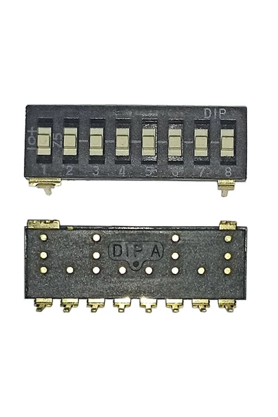 Tristate 8li Dip Switch 8 Pin Siyah Anahtar Açık Kapalı Seçim Adres Ayar + Off - Pull Up/down - Resim 8