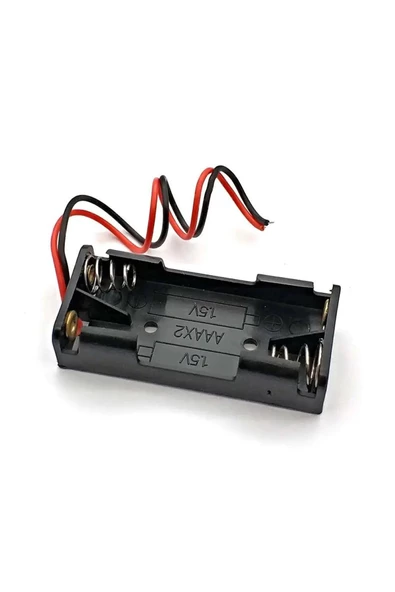 AAA Pil Kutusu Yuvası İnce Küçük Tip 2 Adet 1.5V Pil Toplam 3V Plasitk Pil Tutucu 14cm Kablo - Resim 4