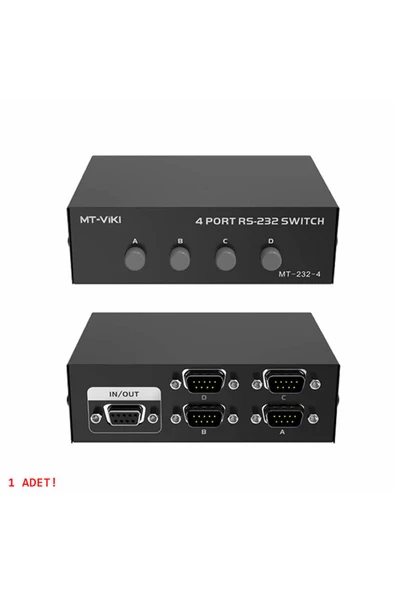 MT-VIKI 4 Port RS232 Switch MT-223-4 Db9 Seri Port Anahtarlayıcı 1 IN 4 OUT PC Printer Haberleş - Resim 6