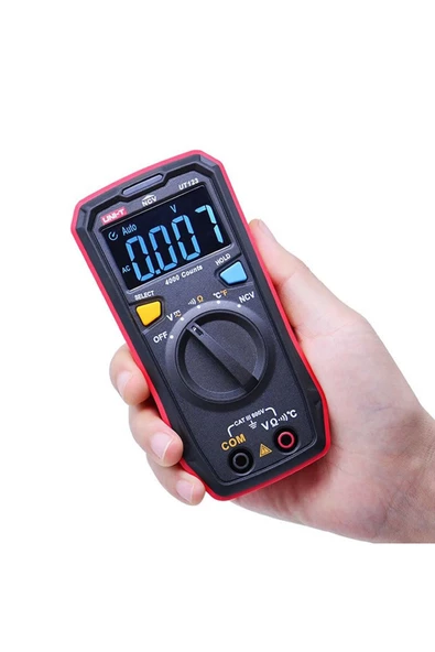 Unı-t Ut123 Dijital Multimetre Mini Cep Tipi Ncv Voltmetre Ampermetre - Resim 3
