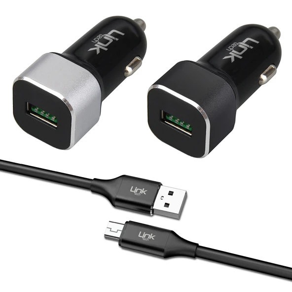 LinkTech C681 QC 3.0 18W Micro USB Araç İçi Şarj Aleti Set