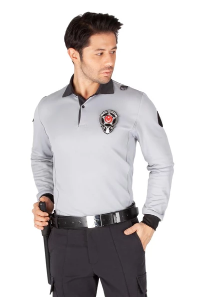 Yeni Tip Kamu Özel Güvenlik Erkek Kışlık Uzun Kol Tişört (İçi Şardonlu) 3D Armalı - 4