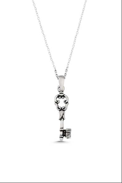 925 Ayar Gümüş Anahtar Kolye - Resim 3