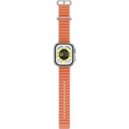 Thull Tw2-01 Pro Siyah Kasa Akıllı Saat + Orange Slıkon Kordon - 4