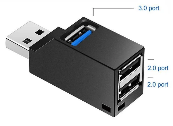 PrimeX PX-4422 3 Port Usb Çoklayıcı, 2xUSB2.0, 1xUSB3.0 USB Çoklayıcı, Mini USB Çoklayıcı - 4