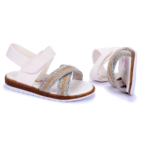 Kiko Kids Kız Çocuk Bebe Sandalet Şb 2687-91 Beyaz - Gümüş - 1