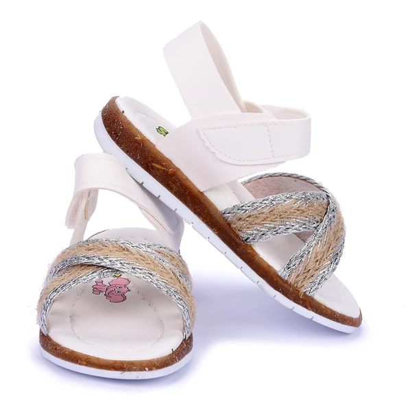 Kiko Kids Kız Çocuk Bebe Sandalet Şb 2687-91 Beyaz - Gümüş - 4