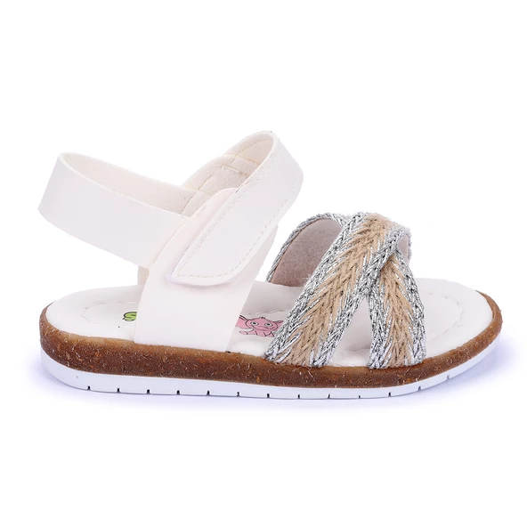Kiko Kids Kız Çocuk Bebe Sandalet Şb 2687-91 Beyaz - Gümüş - 8