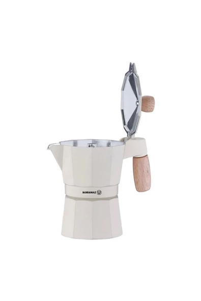 KORKMAZ A5571 ETNA 3 FİNCAN BEYAZ MOKA POT 150 ML