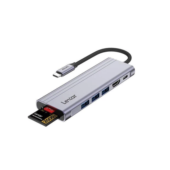 Lexar 7in1 H31 TypeC Macbook Çevirici Çoklayıcı Adaptör LPAH31N