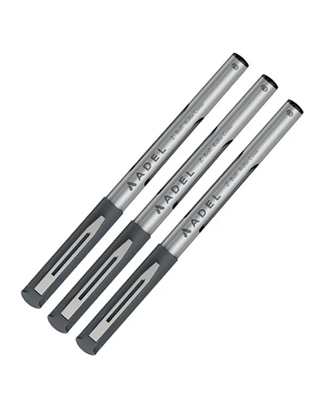 Adel Z Ball Konik Roller Kalem Siyah 3 Adet