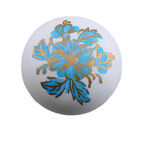 Mavi Beyaz Ortanca Çiçek Desenli Polimer Düğme Kulp Mantar Mobilya Mutfak Dolabı Çekmece Kulbu Kulpları - 6