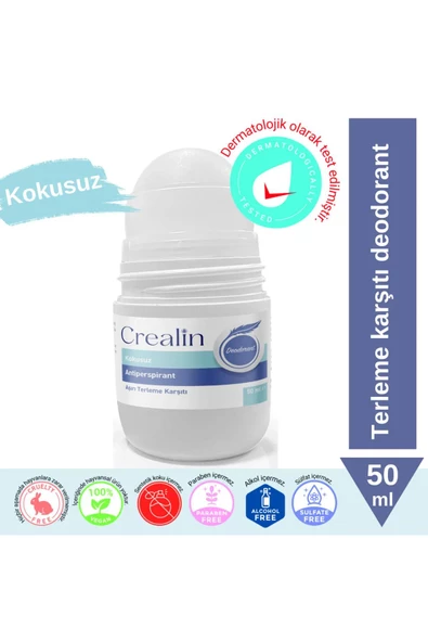 Crealin Roll-On Deodorant Unscented 50 ml