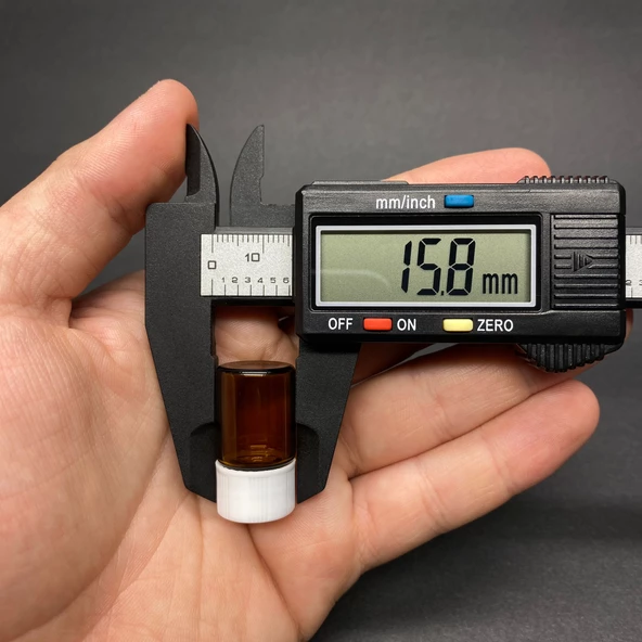 2 ml Beyaz Kapaklı Kahverengi Cam Şişe , 2 cc Kapaklı Cam Şişe x 24 Adet - 4
