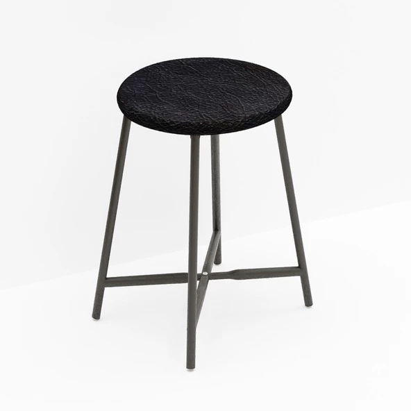 Eportatif Sandalye Tabure Mutfak Sandalyesi Siyah Döşemeli 1480 - 3