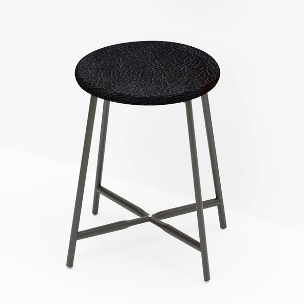 Eportatif Sandalye Tabure Mutfak Sandalyesi Siyah Döşemeli 1480 - 2