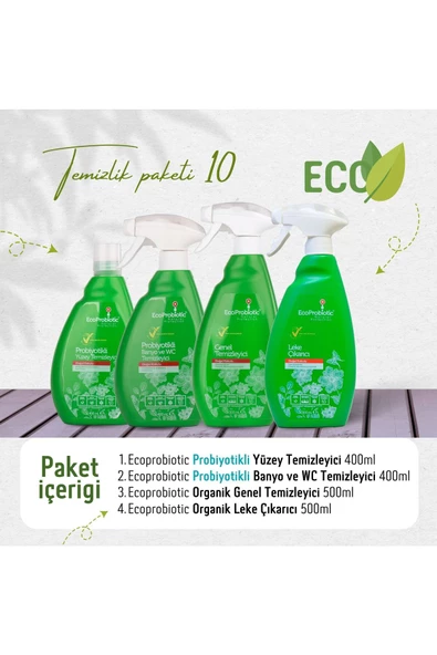 ECOPROBİOTİC Avantajlı 4'lü Set Ekolojik Temizlik Ürünleri Ekonomik Paket, Çok Amaçlı Temizleyiciler