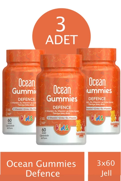 Ocean Gummies Defence 60 Adet Çiğnenebilir Form 3 Adet